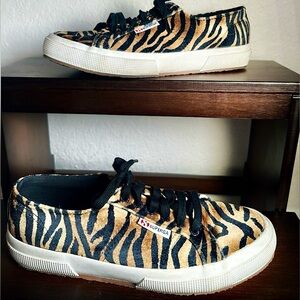 SUPERGA X ANTHROPOLOGIE SNEAKERS ANIMAL PRINT SIZE 9